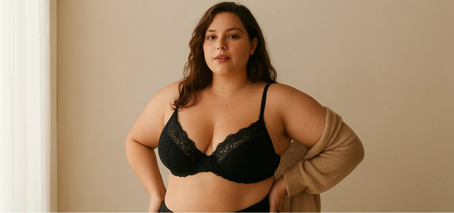 Showcasing a woman in lingerie for Loira web page banner. Shop with Loira today for fast UK shipping. 